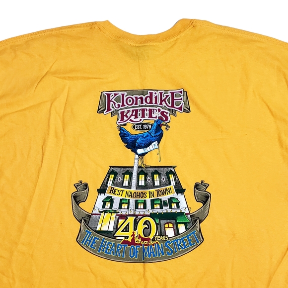 Klondike Kates Newark DE 40year Anniversary Mens Tshirt XXL Light Orange NWT - Picture 3 of 7